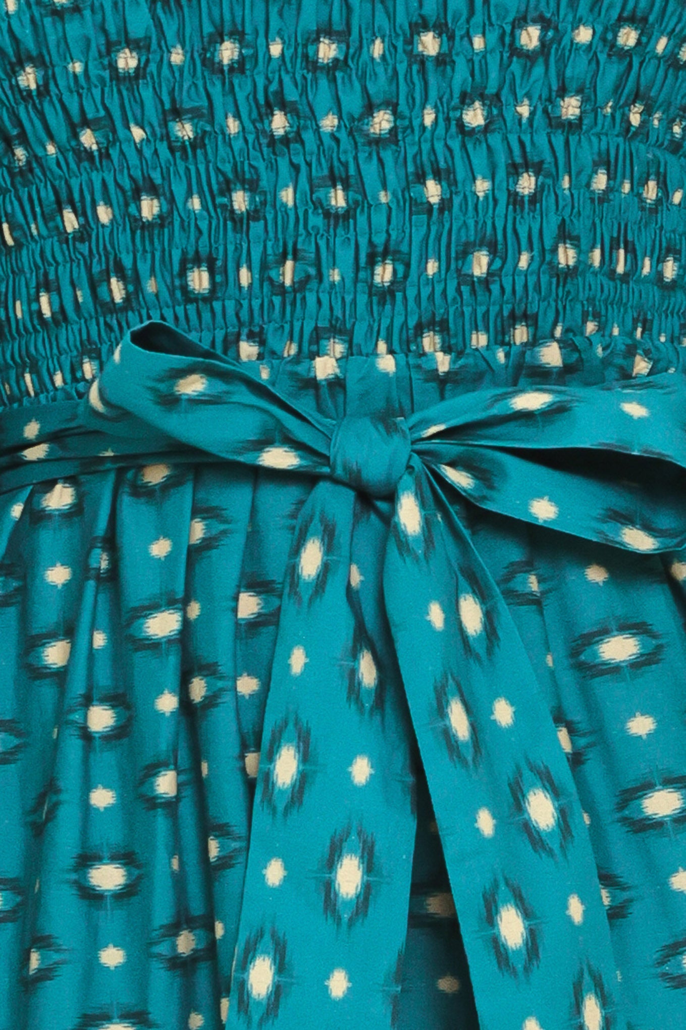 Ocean Dot Ruffle Midi Dress