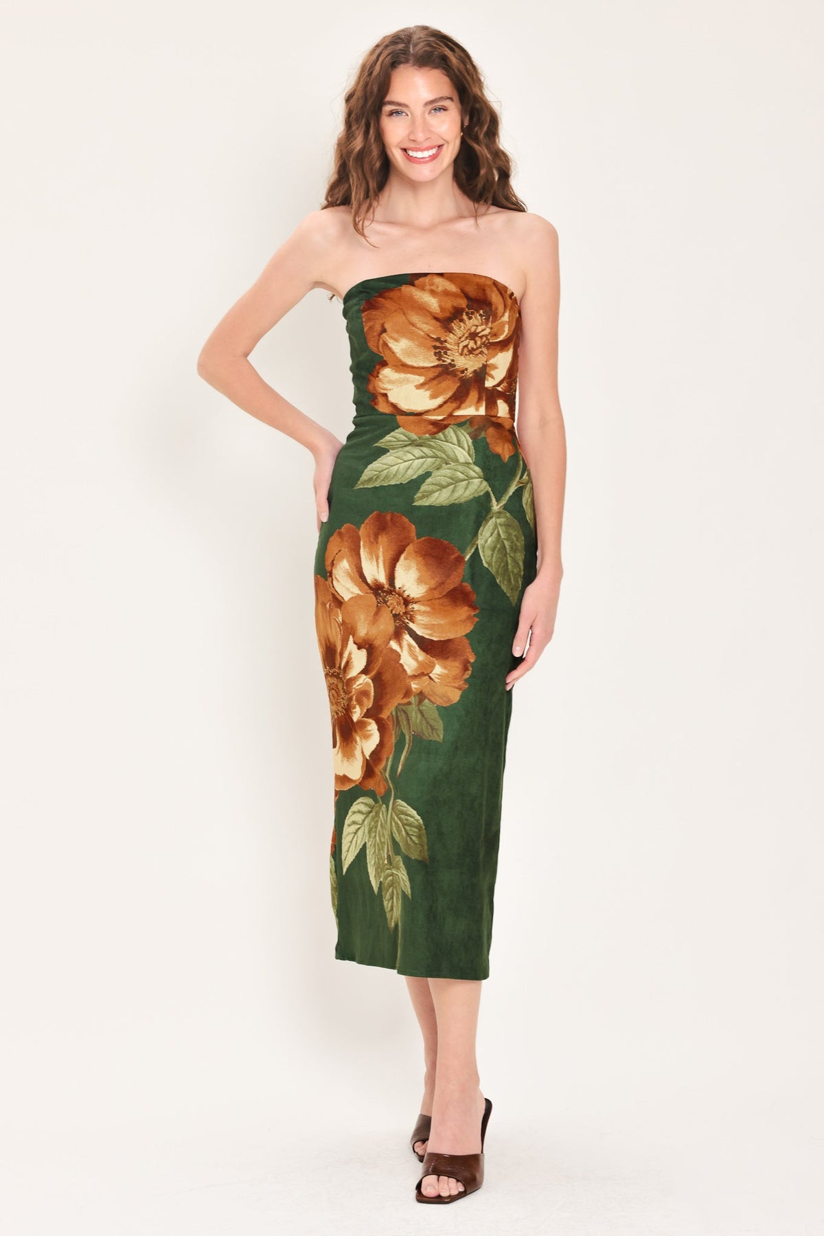 Evergreen Enchantment Tube Midi Dress