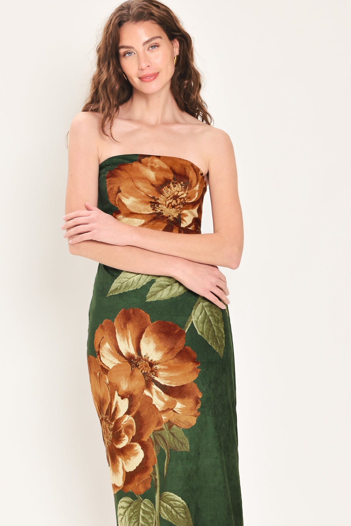 Evergreen Enchantment Tube Midi Dress