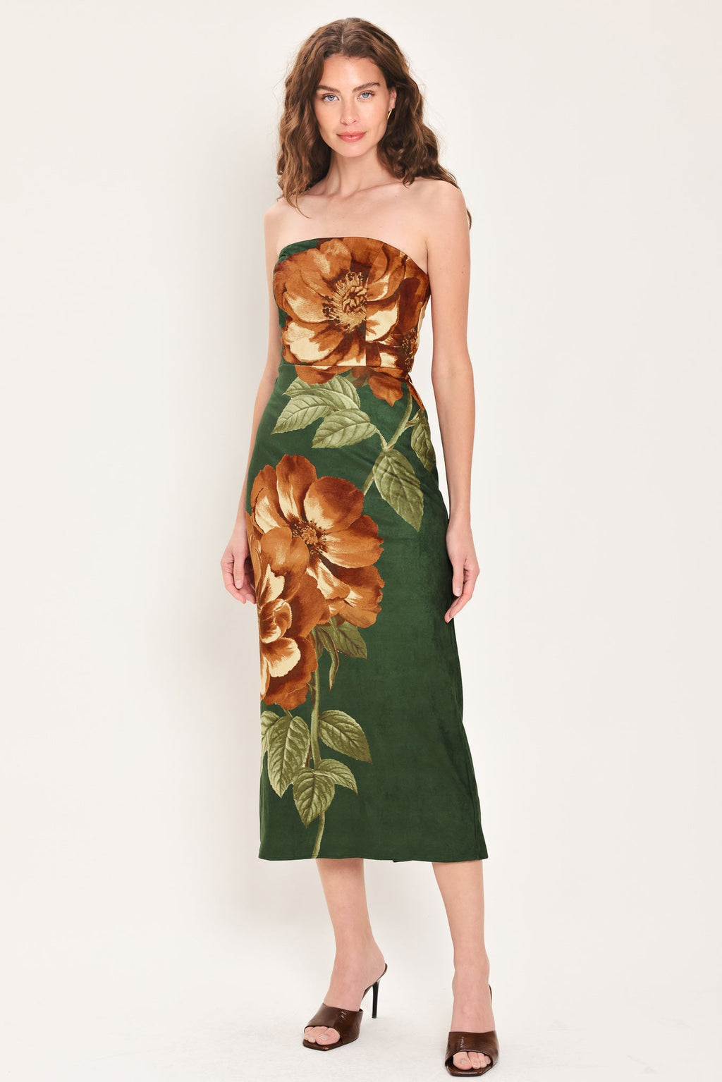 Evergreen Enchantment Tube Midi Dress