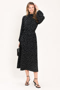 Midnight Sprinkle Waltz Midi Dress