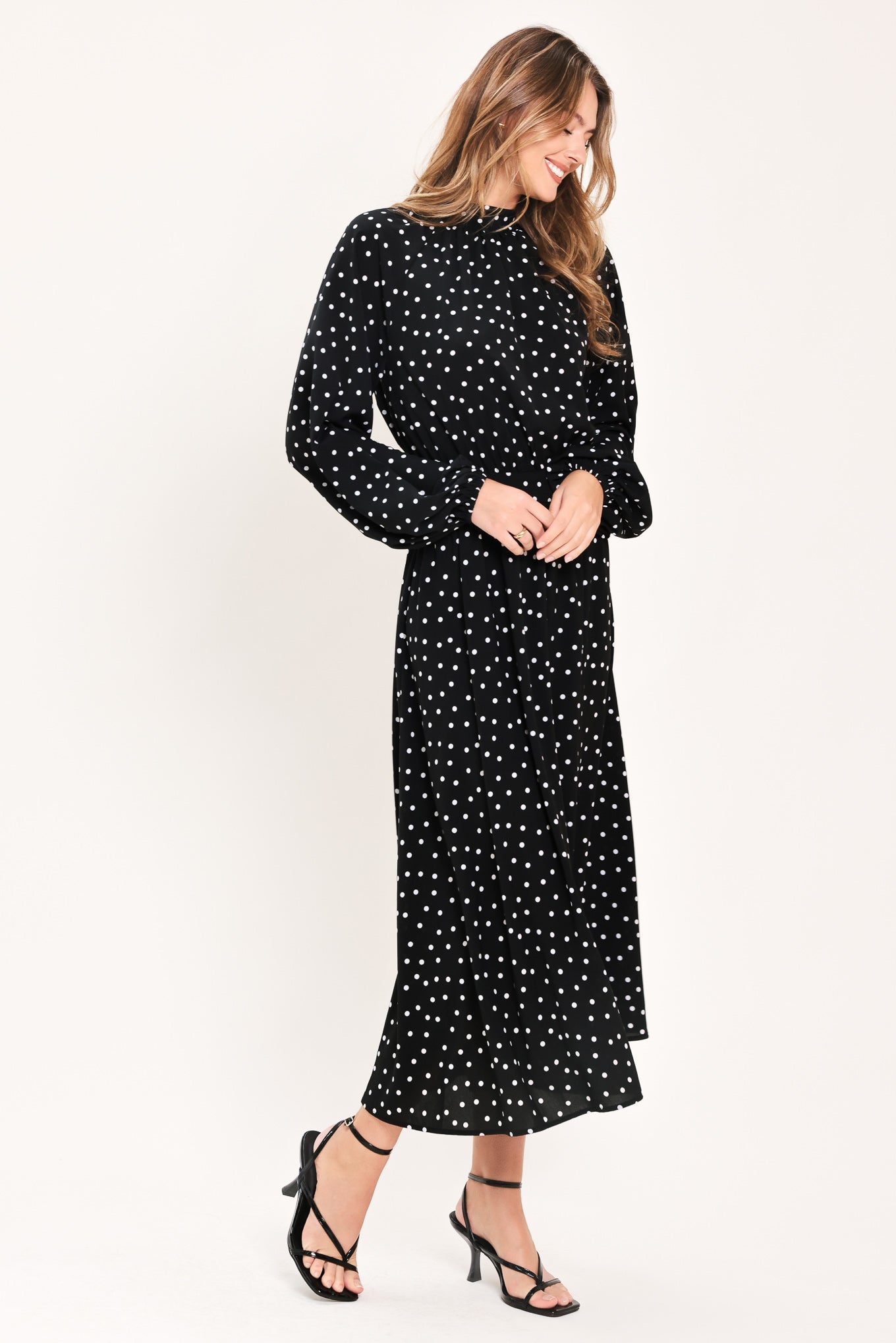 Midnight Sprinkle Waltz Midi Dress