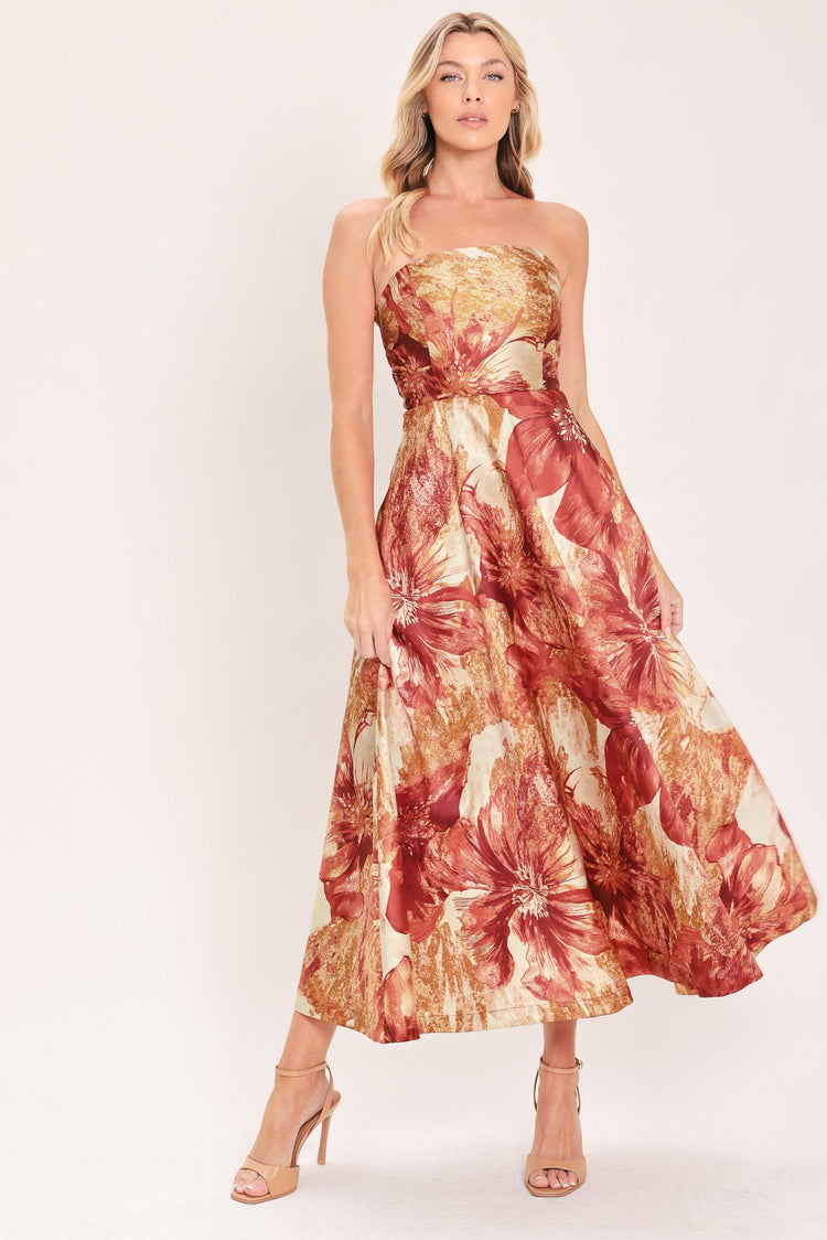 Cinnamon Flora Drift Midi Dress