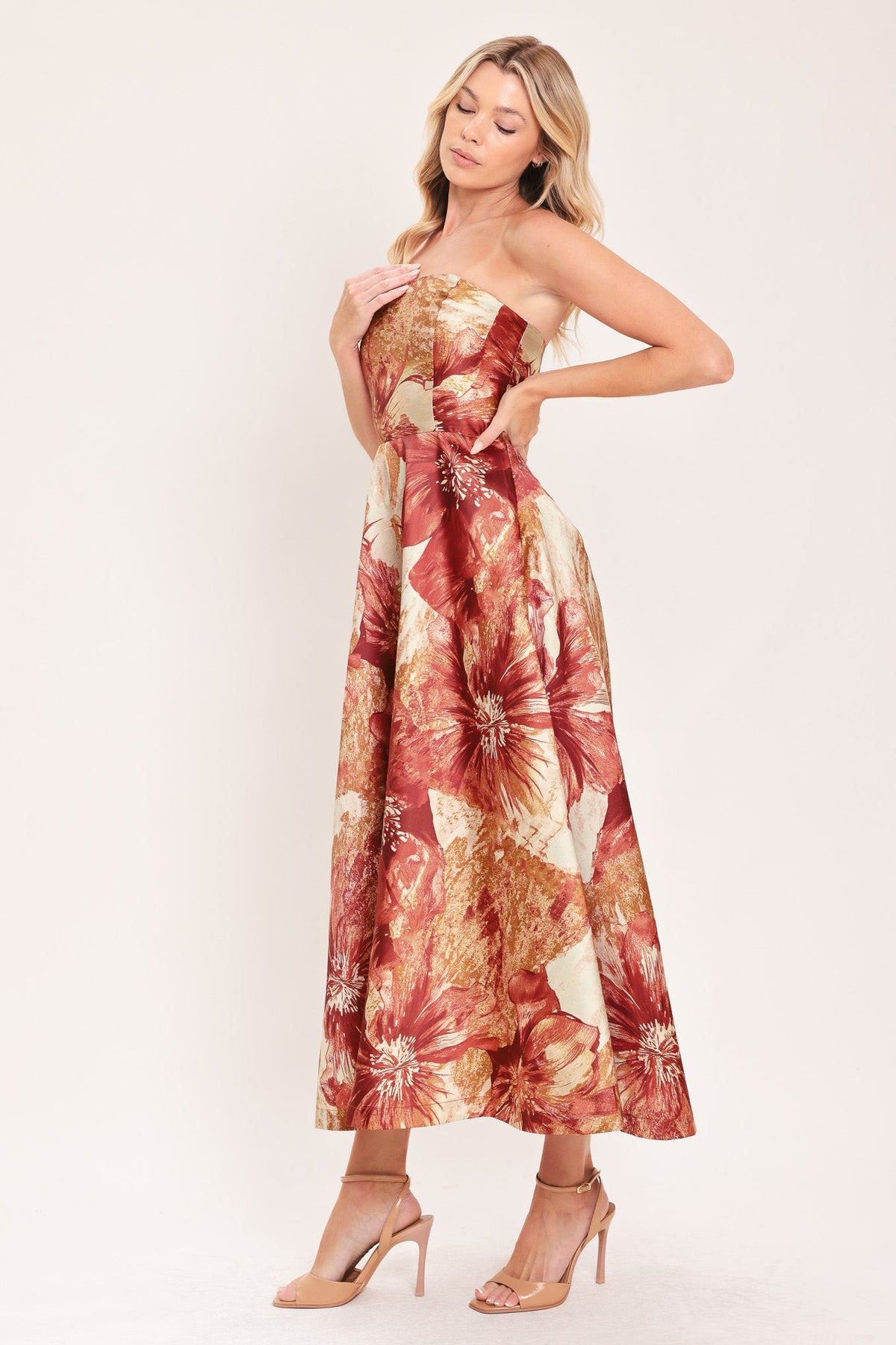 Cinnamon Flora Drift Midi Dress