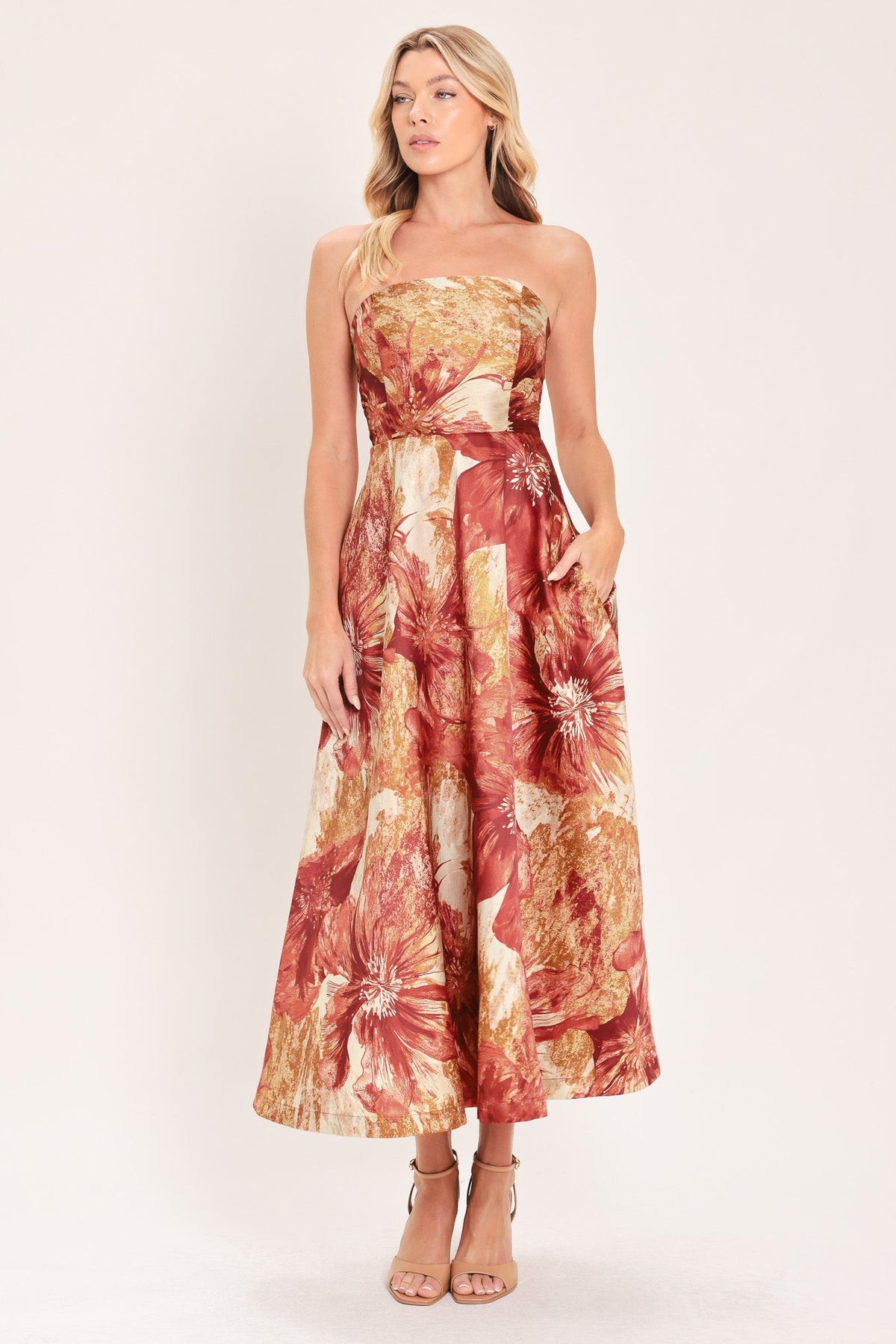 Cinnamon Flora Drift Midi Dress