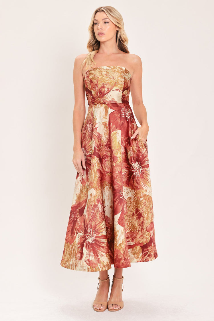 Cinnamon Flora Drift Midi Dress