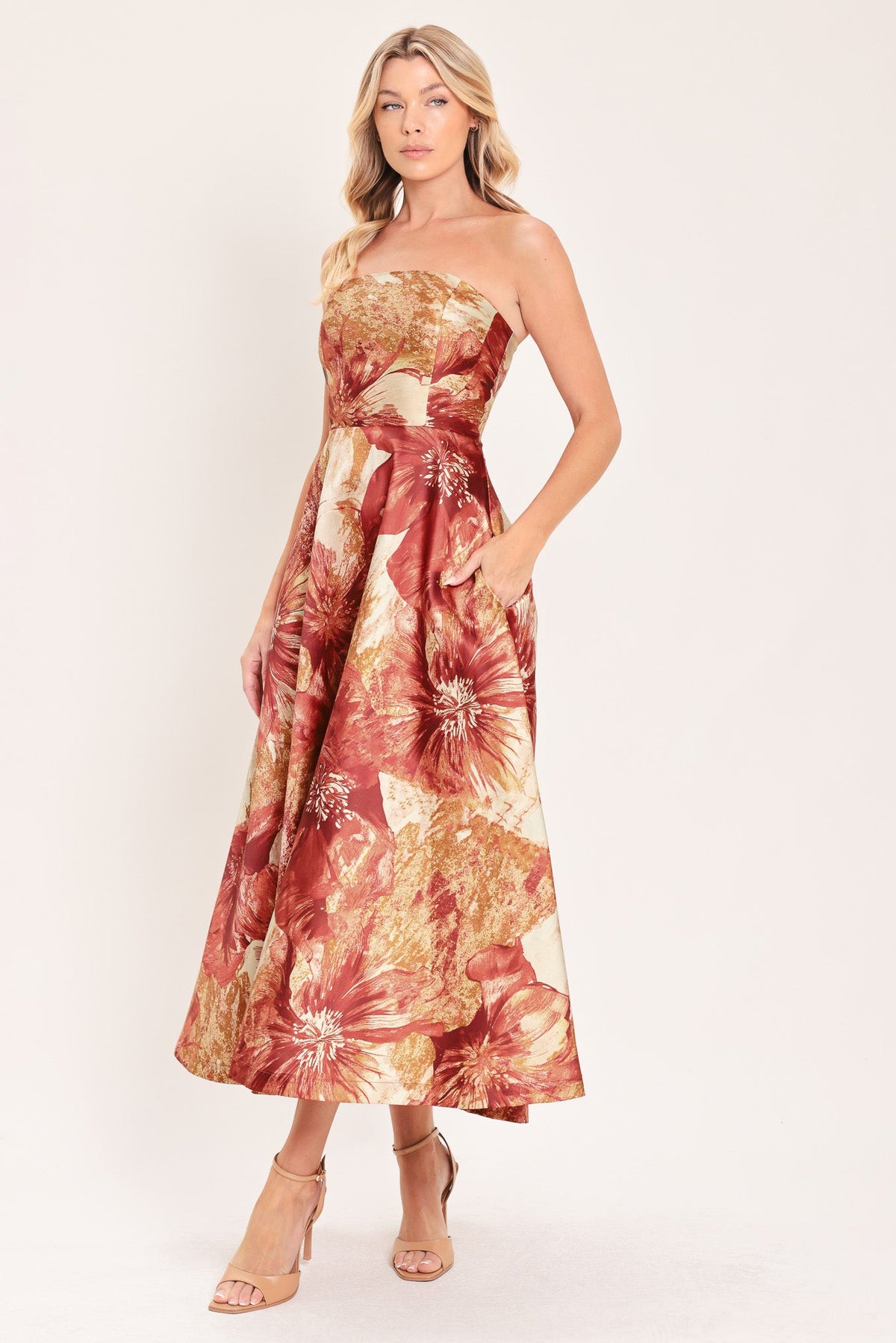 Cinnamon Flora Drift Midi Dress