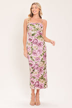 Powder Petal Poise Jacquard Column Dress