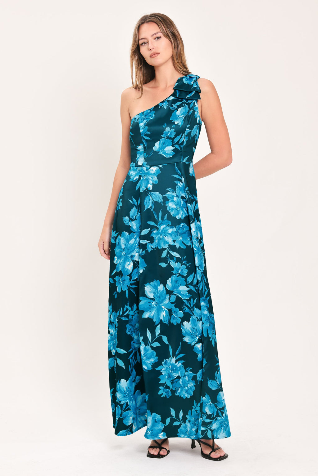 Aquamarine Bloom Fantasia Maxi Dress