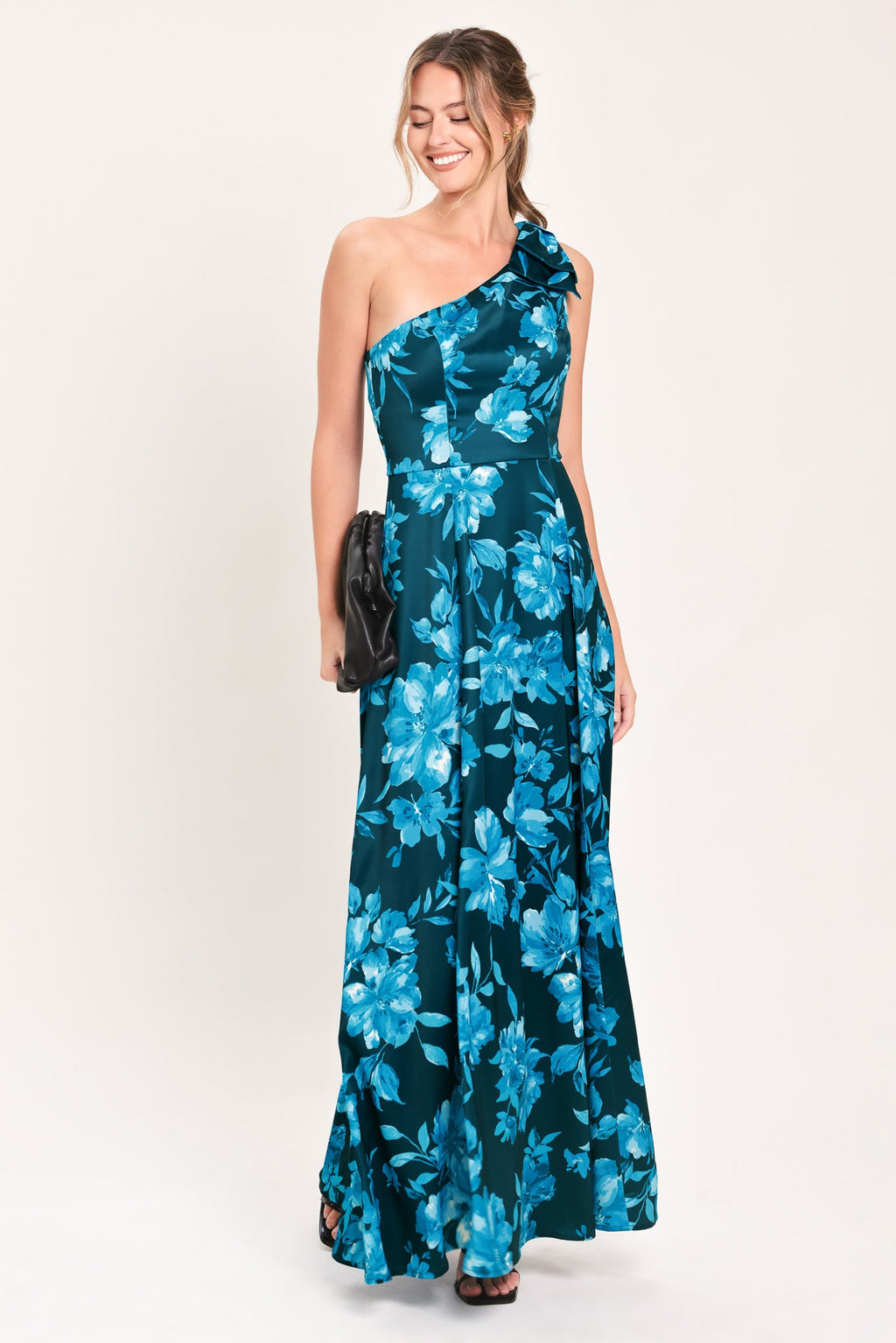 Aquamarine Bloom Fantasia Maxi Dress