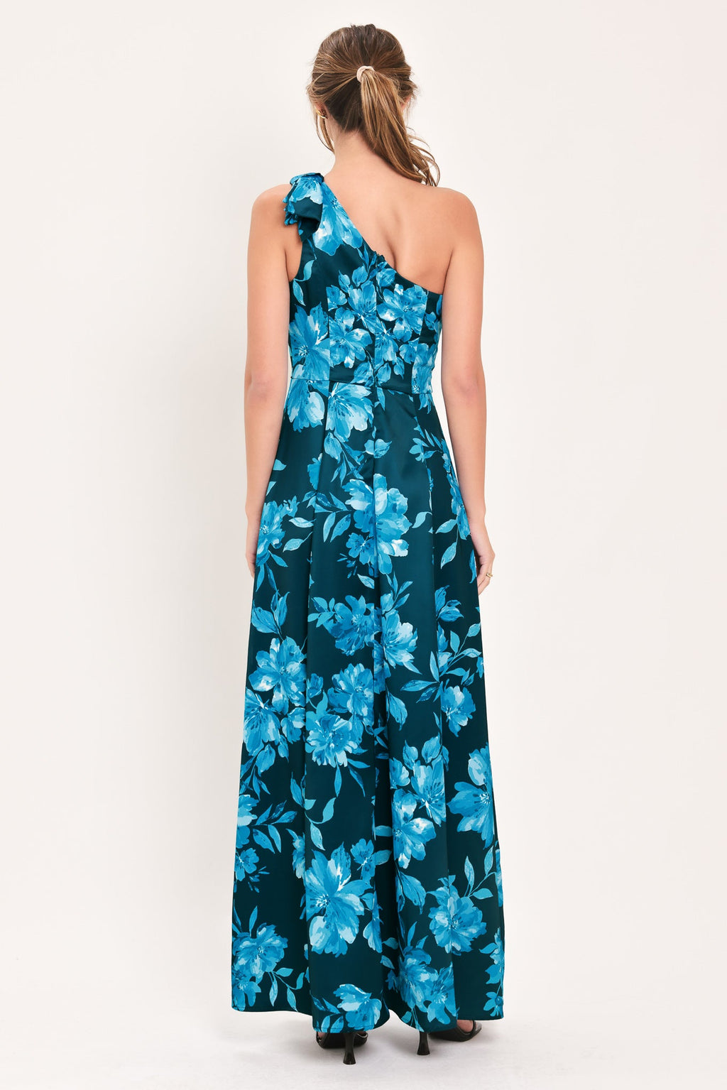 Aquamarine Bloom Fantasia Maxi Dress