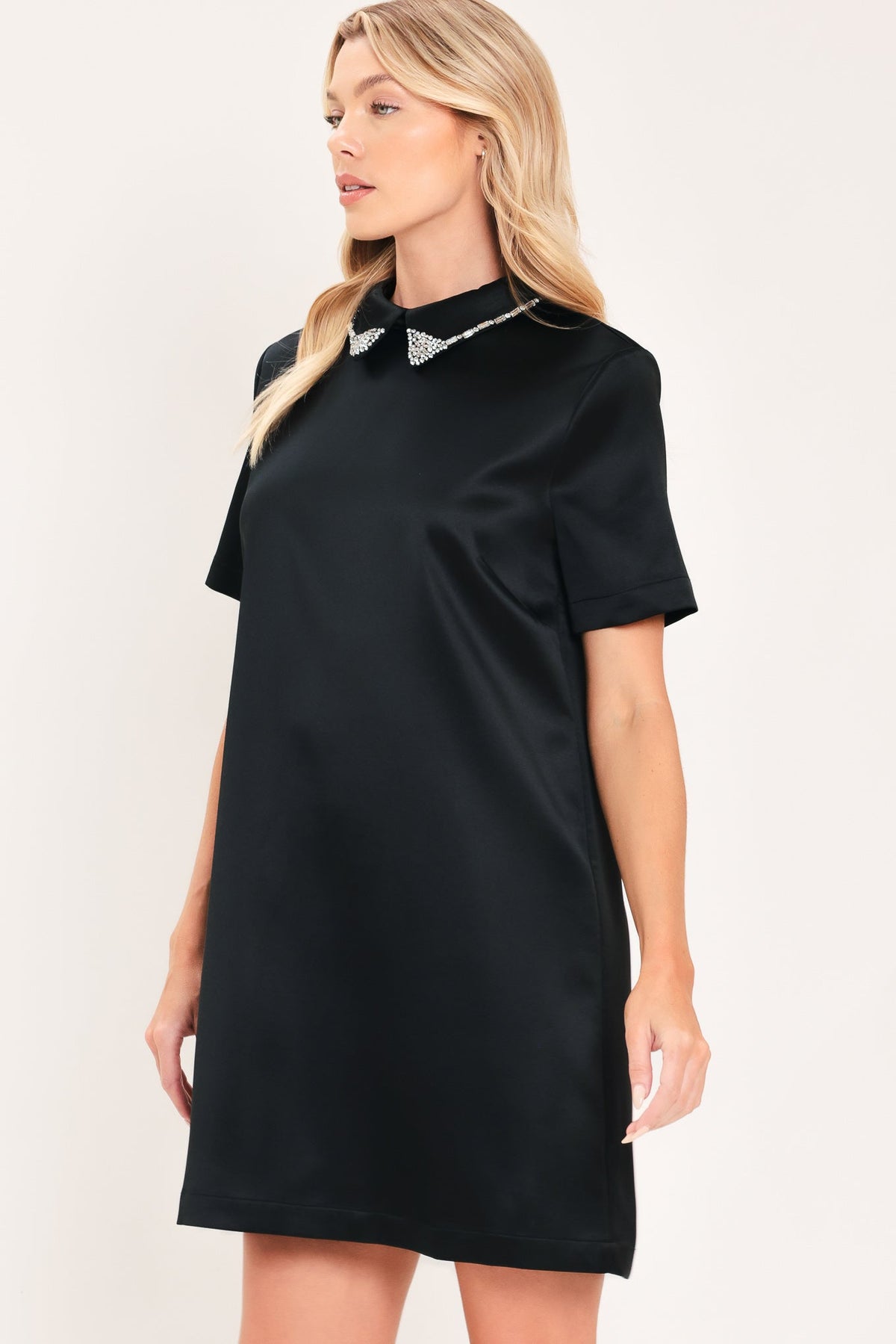 Onyx Collar Glow Mini Dress