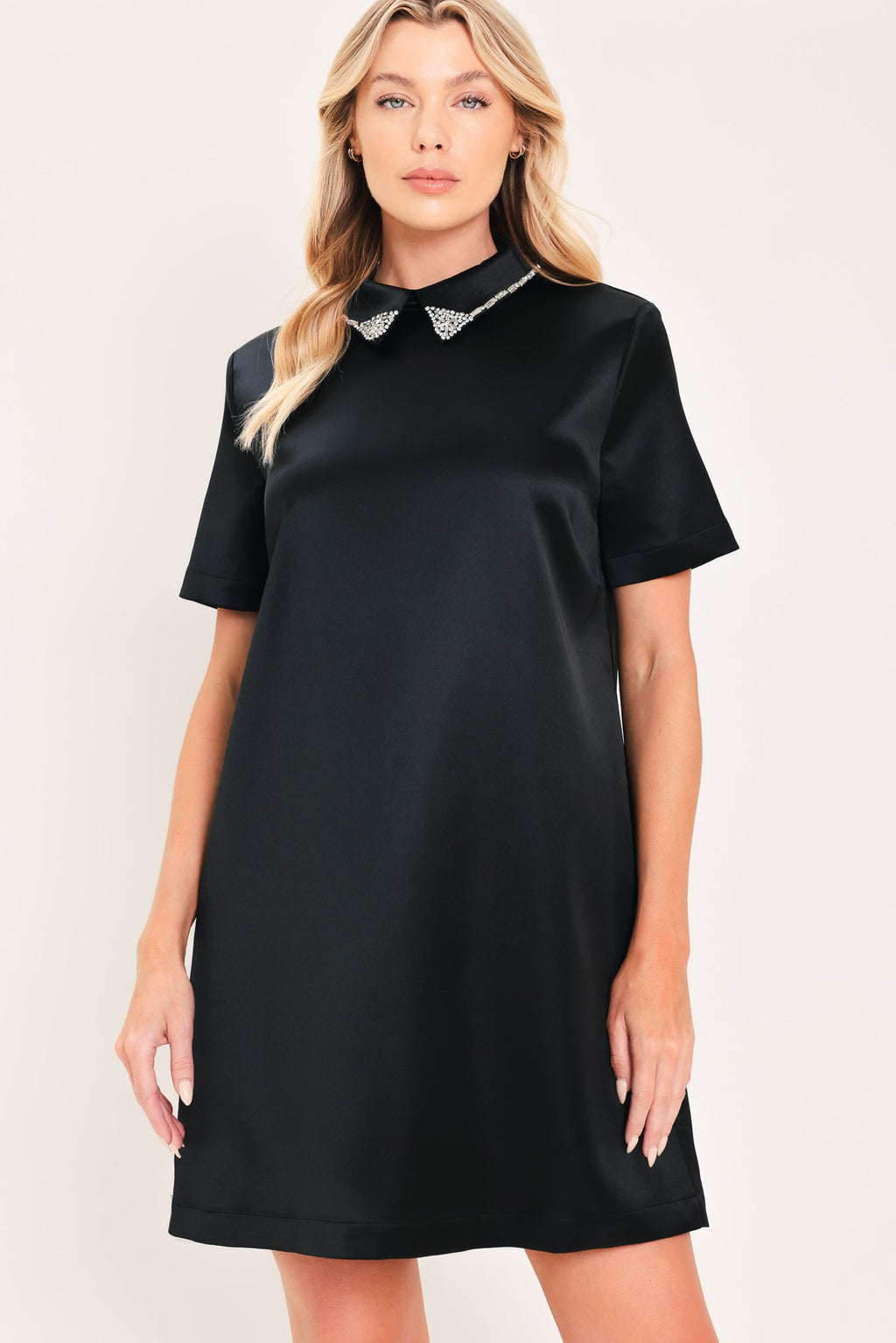 Onyx Collar Glow Mini Dress
