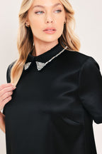 Onyx Collar Glow Mini Dress