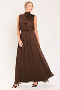 Espresso Gathered Glow Maxi Dress