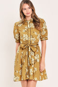 Sunwarm Floral Charm Mini Shirt Dress