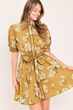 Sunwarm Floral Charm Mini Shirt Dress