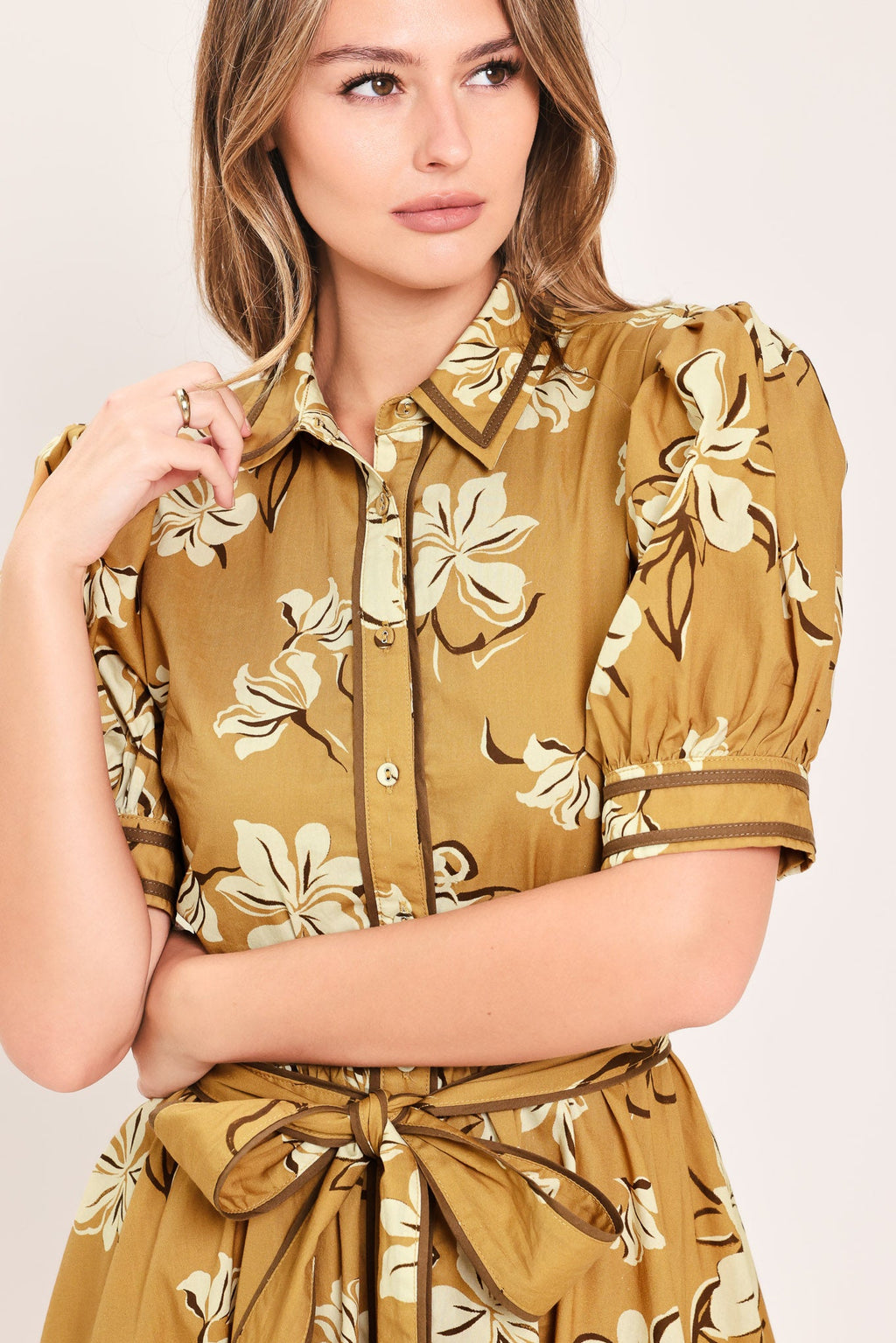 Sunwarm Floral Charm Mini Shirt Dress