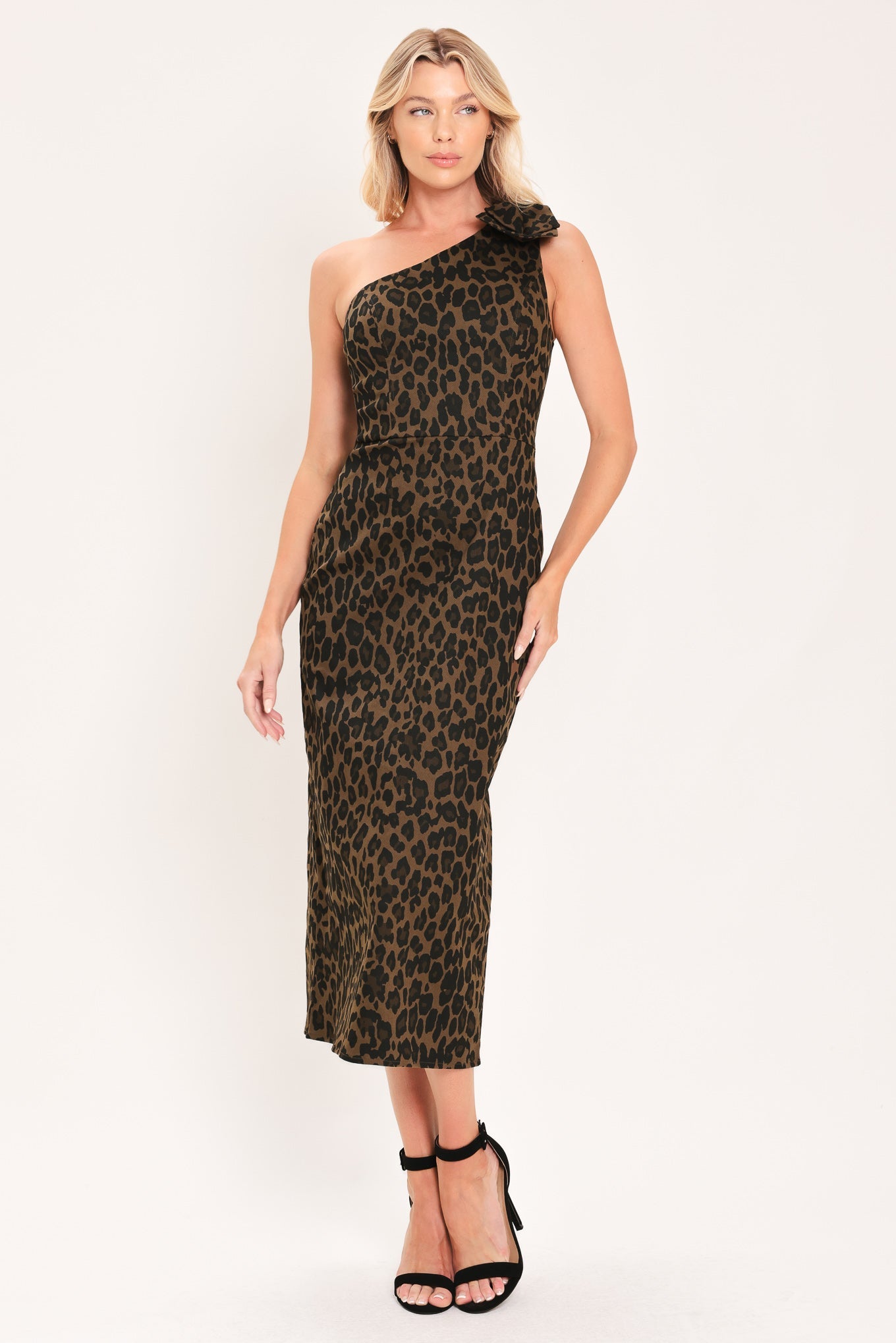 Leopard Noir Muse Midi Dress