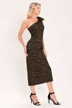 Leopard Noir Muse Midi Dress