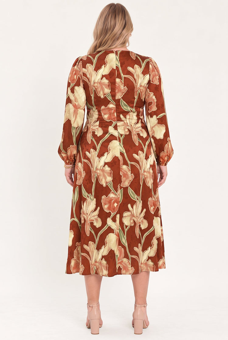 Falling for You Faux Wrap Midi Dress