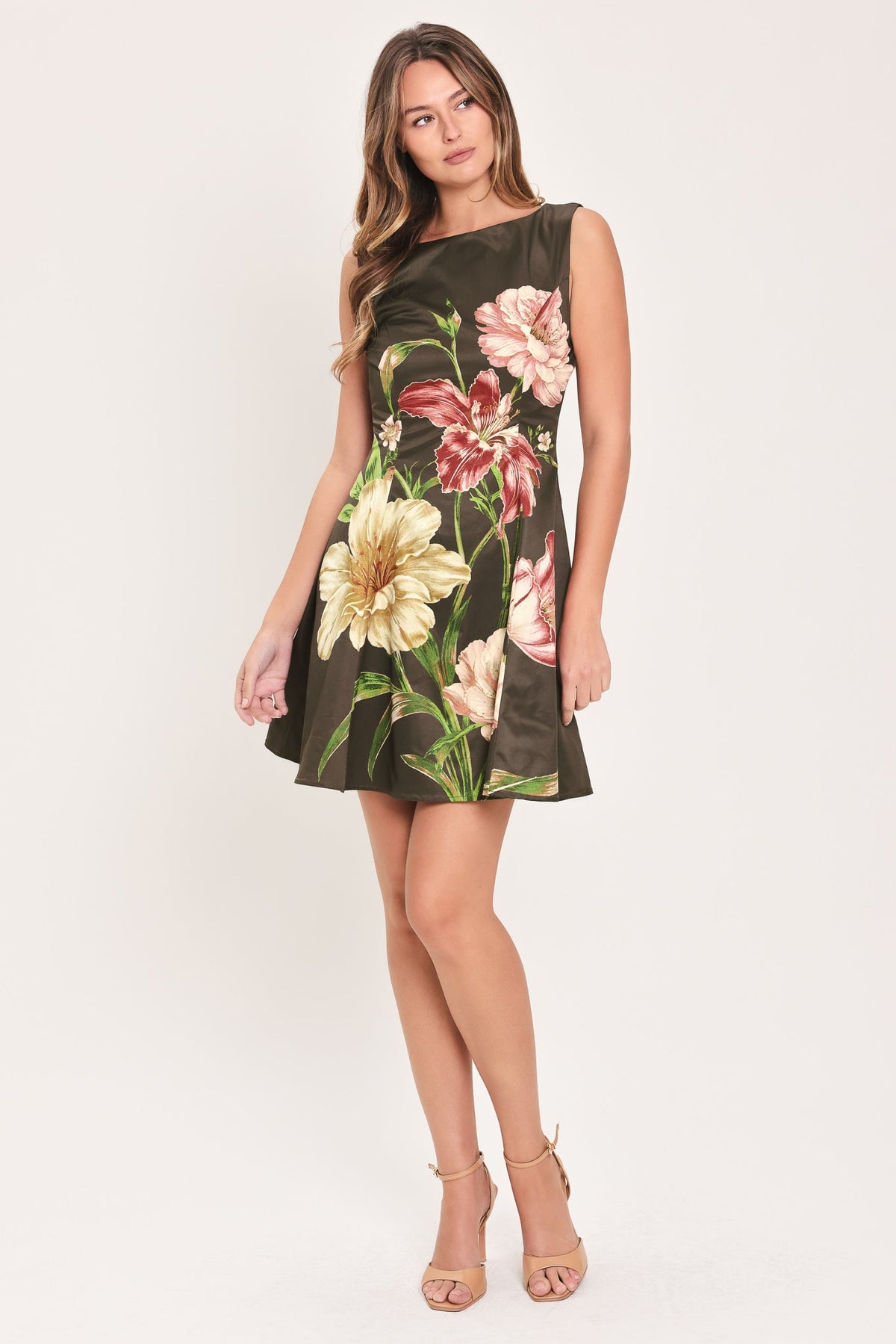 Cocoa Flirt Printed Skater Mini Dress