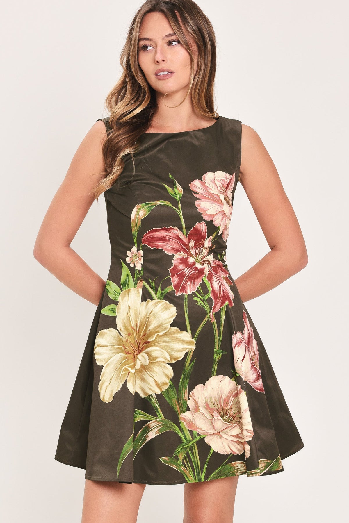Cocoa Flirt Printed Skater Mini Dress