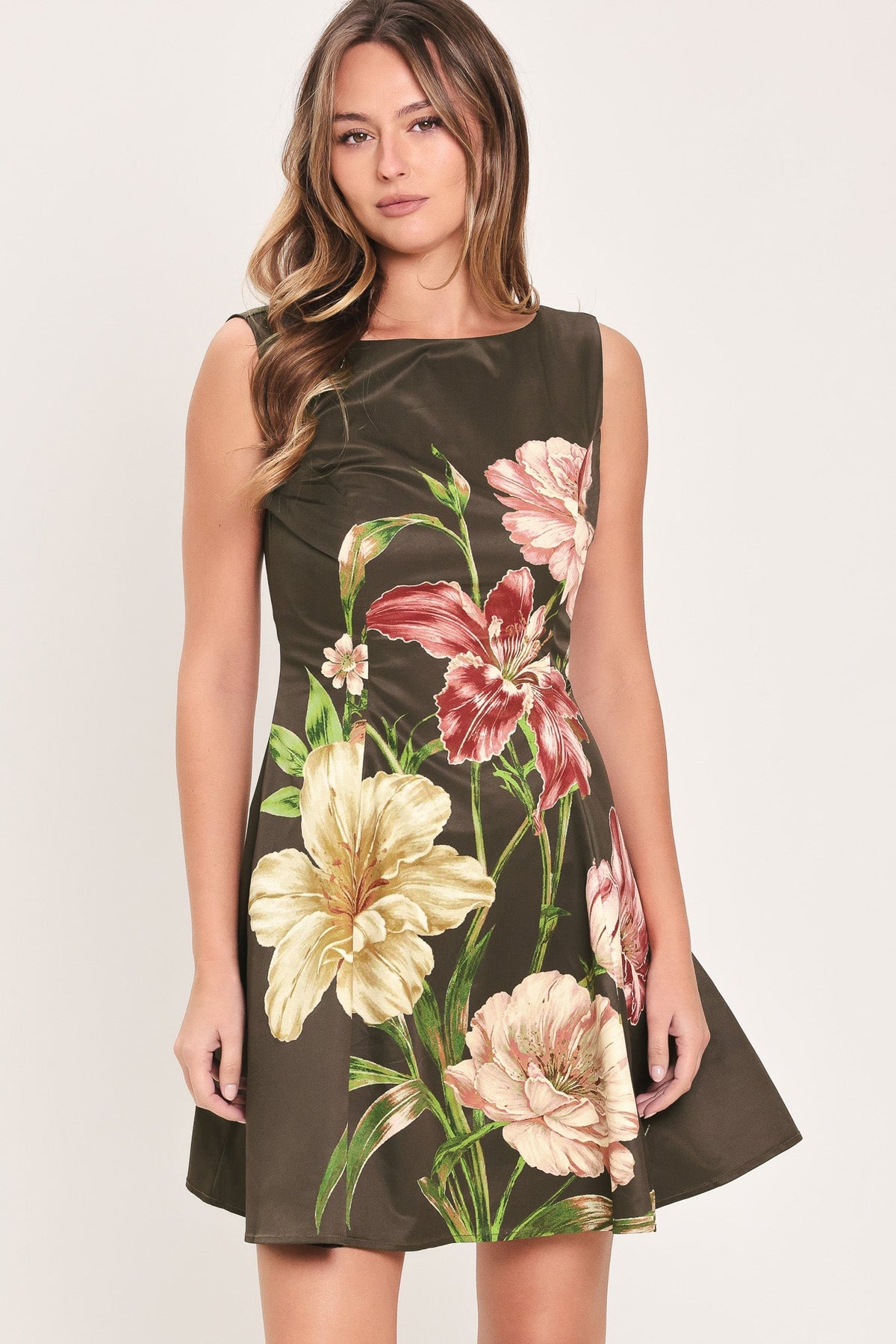 Cocoa Flirt Printed Skater Mini Dress