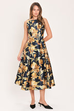 Midnight Marigold Midi Dress