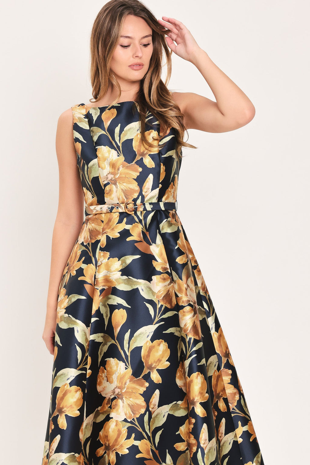 Midnight Marigold Midi Dress