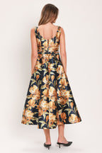 Midnight Marigold Midi Dress
