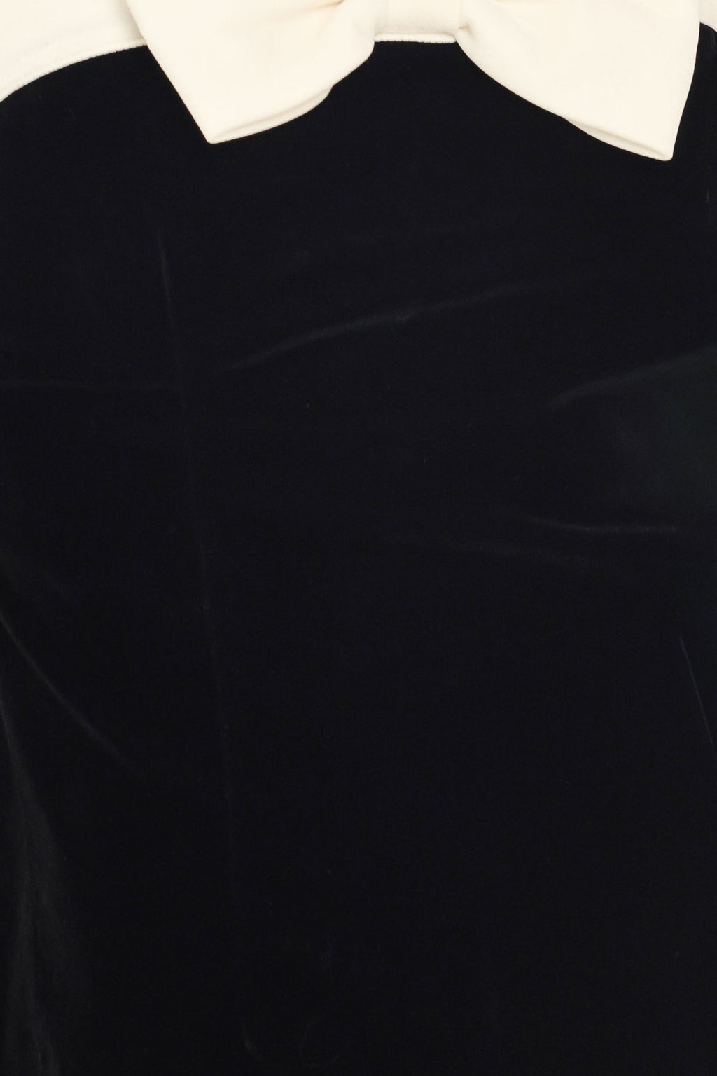 Bow & Velvet Black/Ivory Bow-Detail Mini Dress