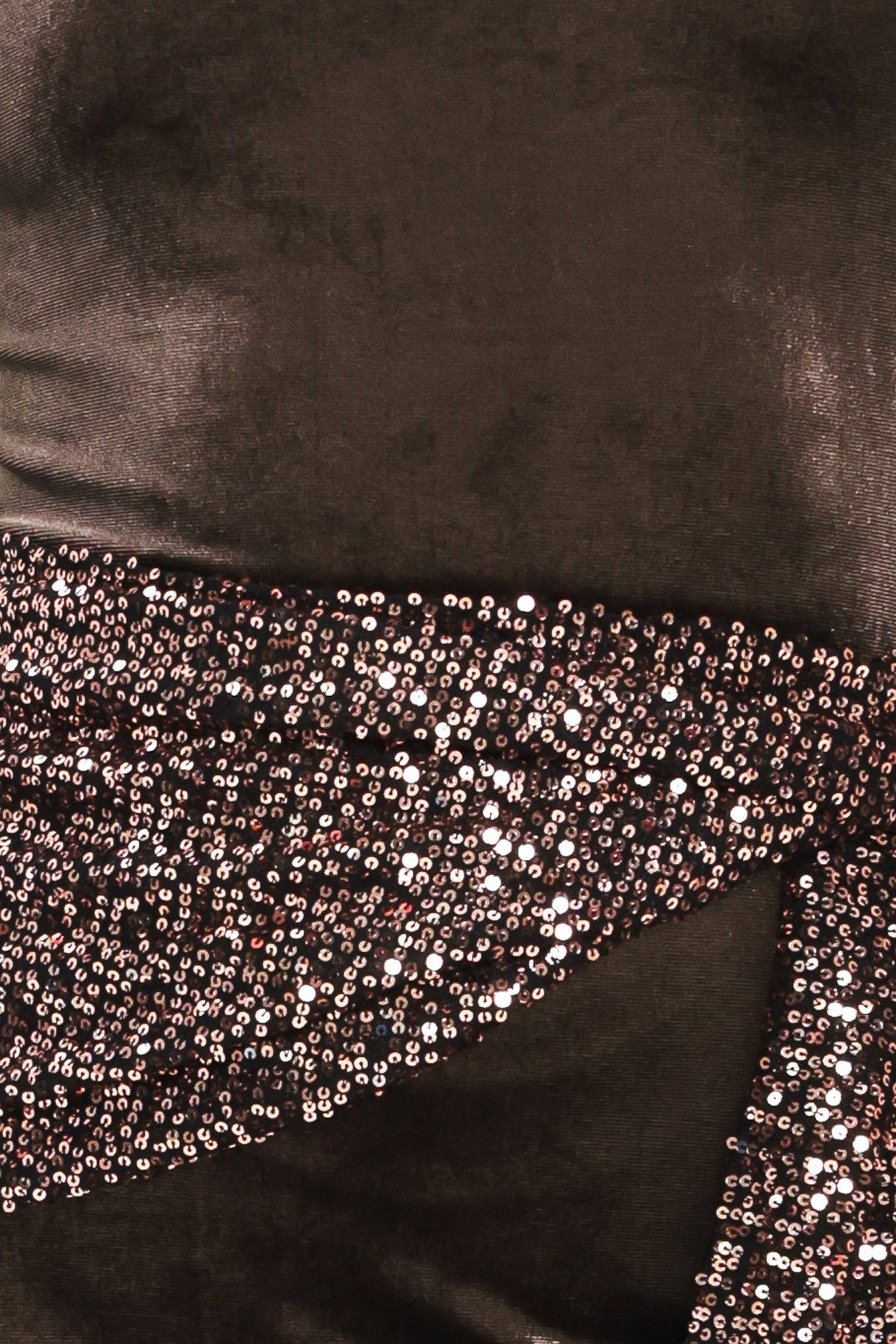 Espresso Evening Velvet Sequin-Scarf Midi Dress