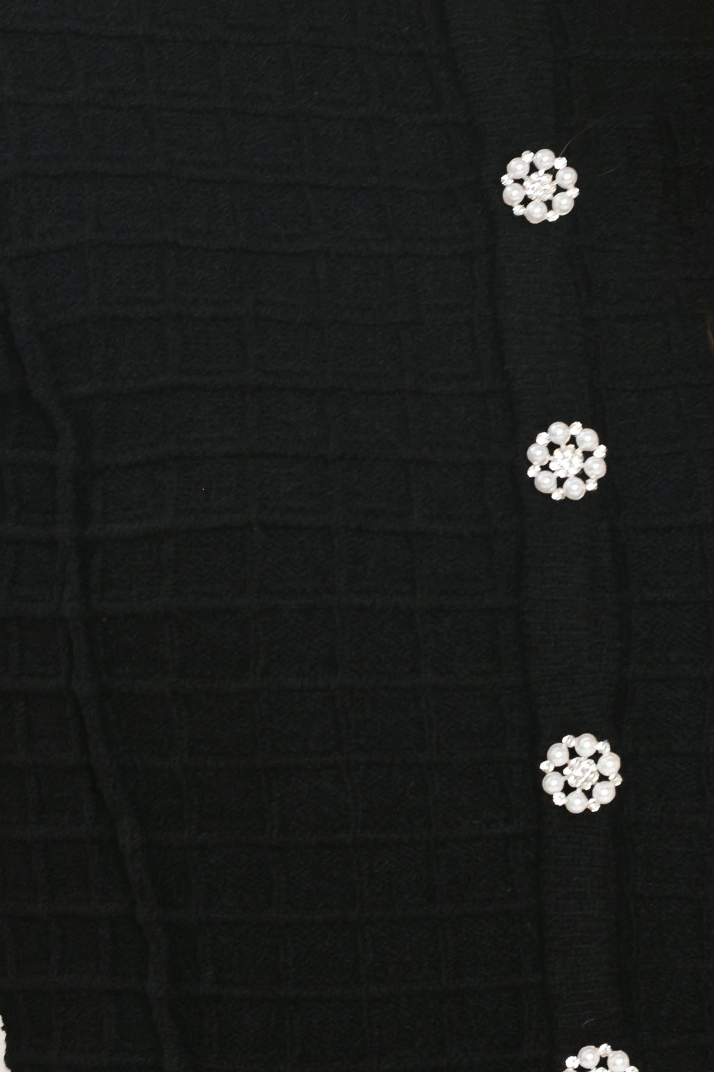 Polished Moment Jewel-Button Cropped Sweater Top