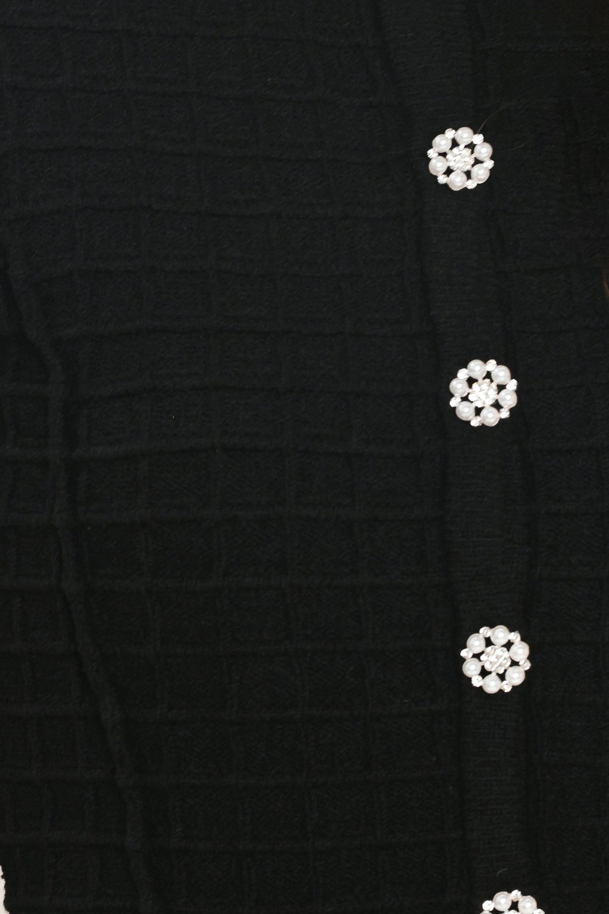 Polished Moment Jewel-Button Cropped Sweater Top