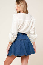 FENICIA INDIGO DENIM MINI SKORT