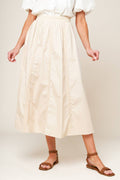 LAYTON CREAM WOVEN MIDI SKIRT