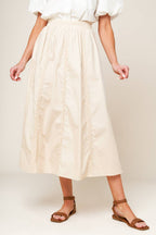 LAYTON CREAM WOVEN MIDI SKIRT
