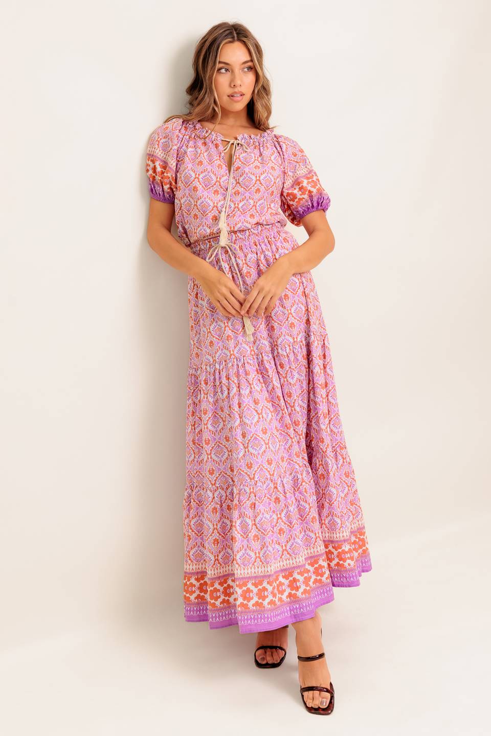 WHISPERING LAVENDER WOVEN MAXI SKIRT
