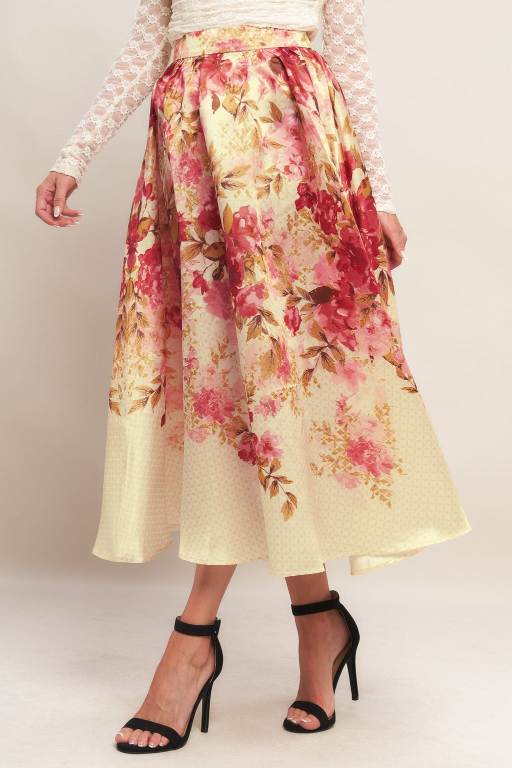 BLOSSOM DREAM BALLERINA WOVEN FULL MIDI SKIRT