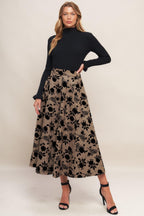 Classic Bloom Look Flocking Circle Skirt