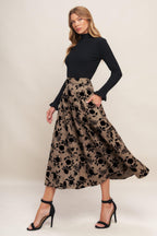 Classic Bloom Look Flocking Circle Skirt