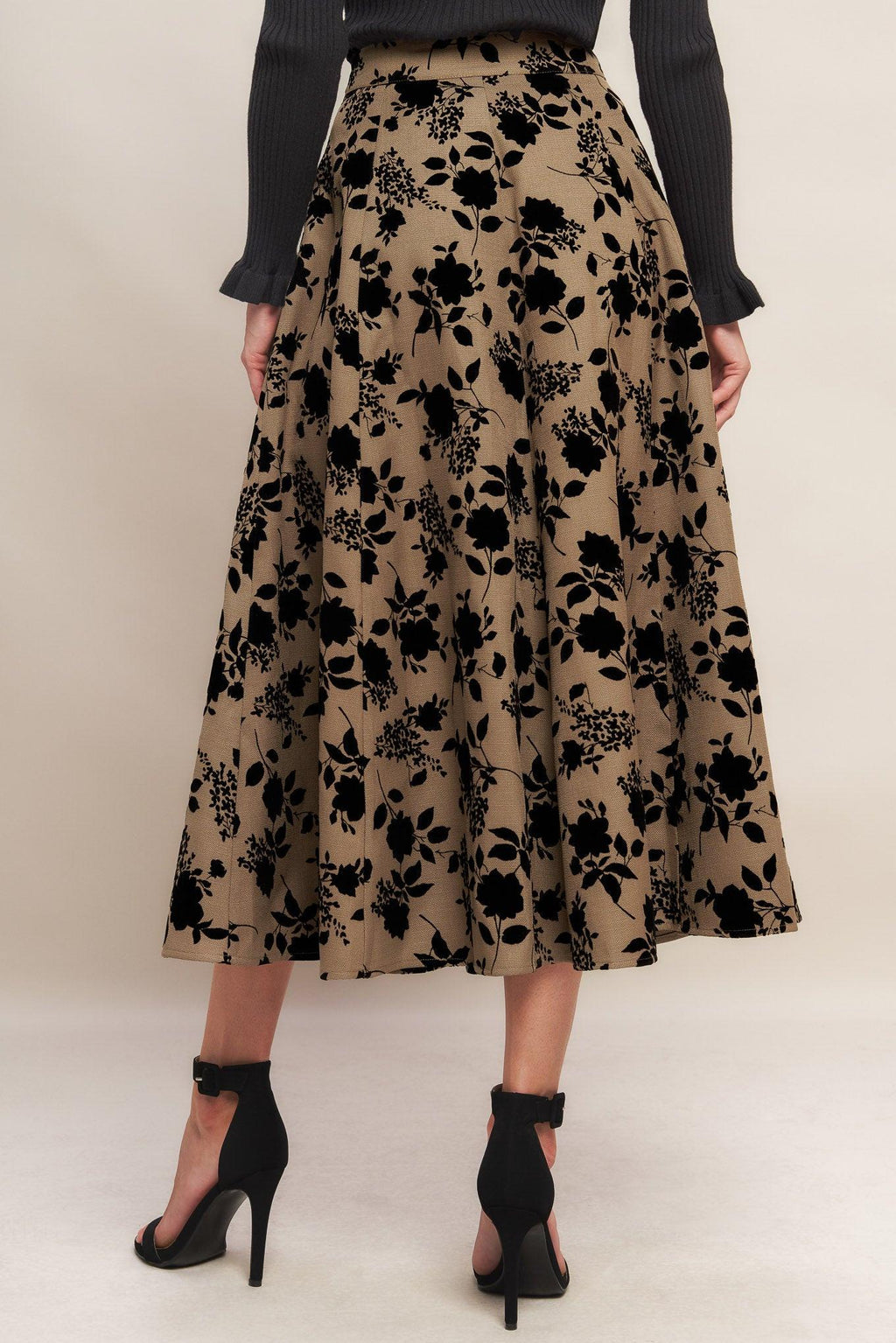 Classic Bloom Look Flocking Circle Skirt