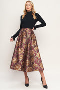 Evening Botanicals Full Midi Skirt