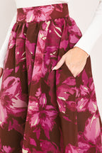 Magenta Bloom Cascade Maxi Full Skirt