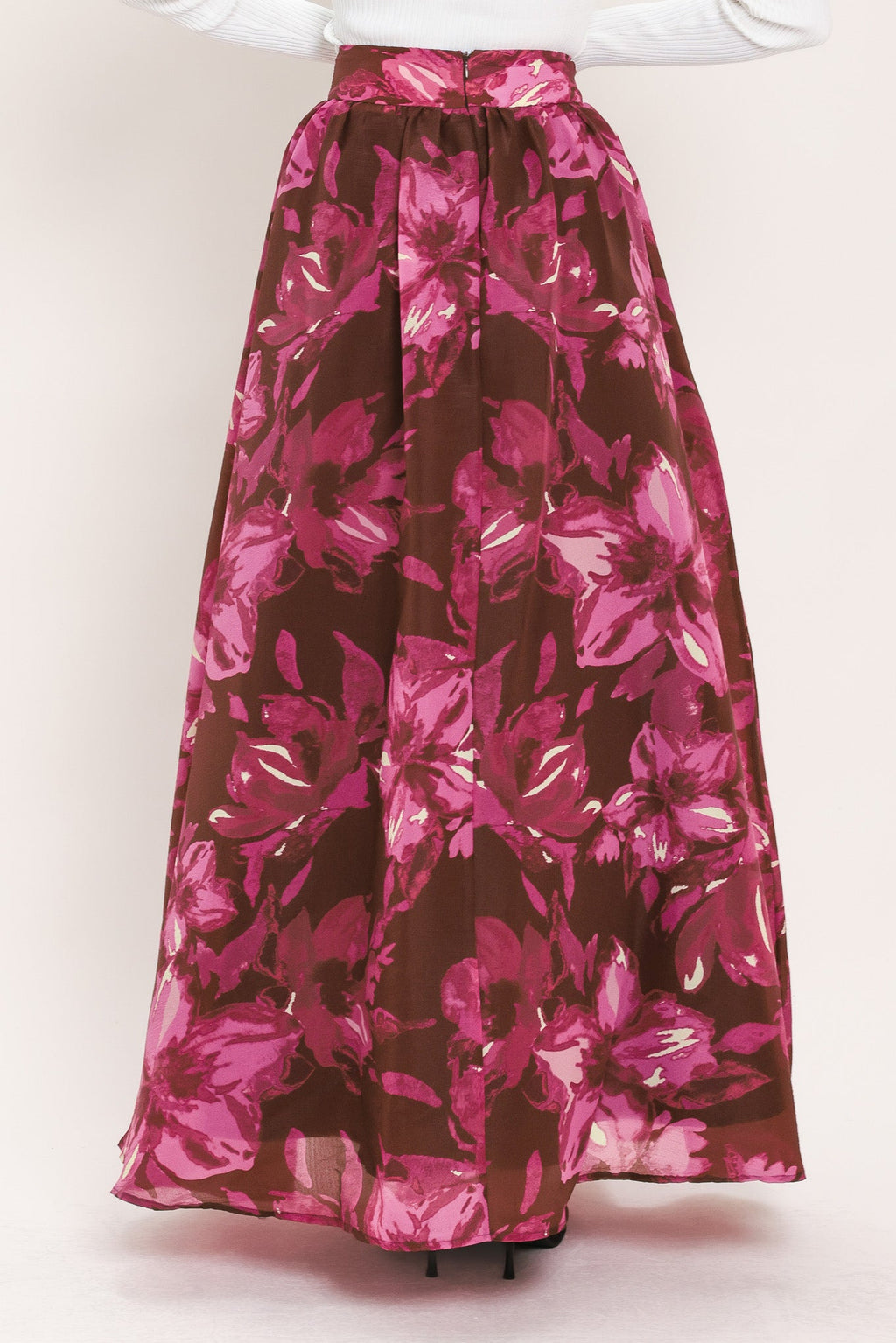 Magenta Bloom Cascade Maxi Full Skirt