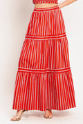 SUNSET STRIPE WOVEN MAXI SKIRT