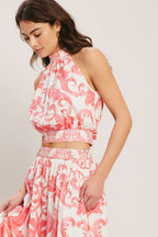 AMALFI SUNSET WOVEN MIDI FULL SKIRT