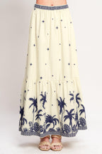 Boho Constellation Woven Maxi Skirt