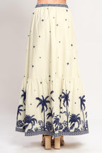 Boho Constellation Woven Maxi Skirt